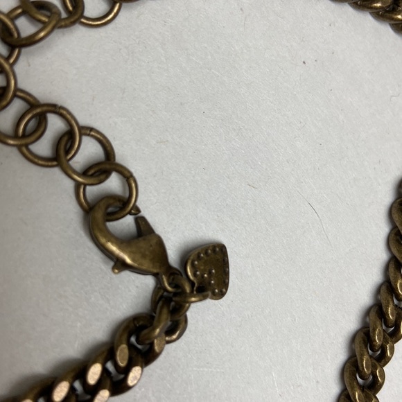 Stella & Dot chunky gold necklace with medallion, crystals - Picture 3 of 5